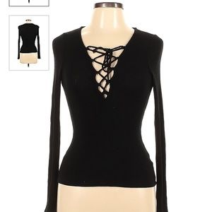 Project Social T by Urban outfitters black lace up shirt